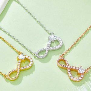 Women's Moissanite Heart Pendant Moissanite Necklace