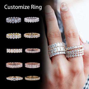 Round White Gold Plated Moissanite Ring Starsgem Sterling Silver Tennis